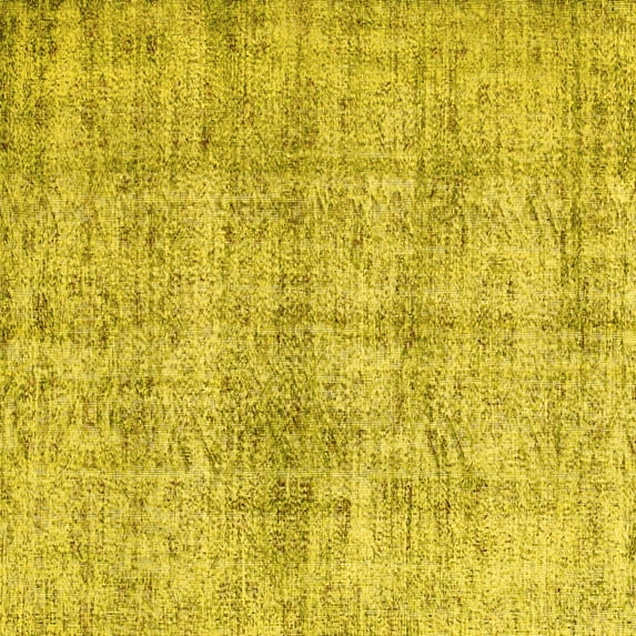 Ahgly Company Indoor Square Abstract Yellow Contemporary Area Rugs, 5' Square