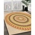 thumbnail image 3 of Ahgly Company Machine Washable Indoor Round Transitional Orange Area Rugs, 7' Round, 3 of 7