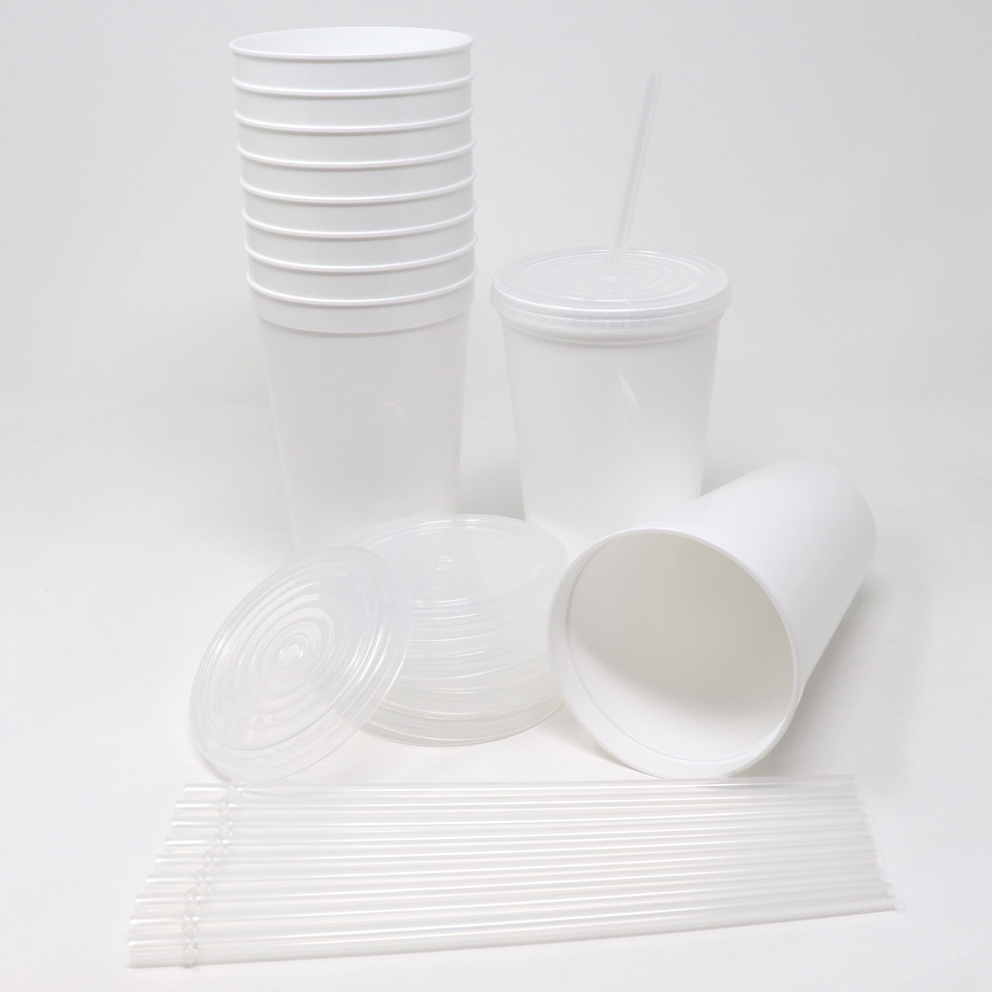 PLA Lid w/ Straw Hole for 10-22 oz Paper Cups