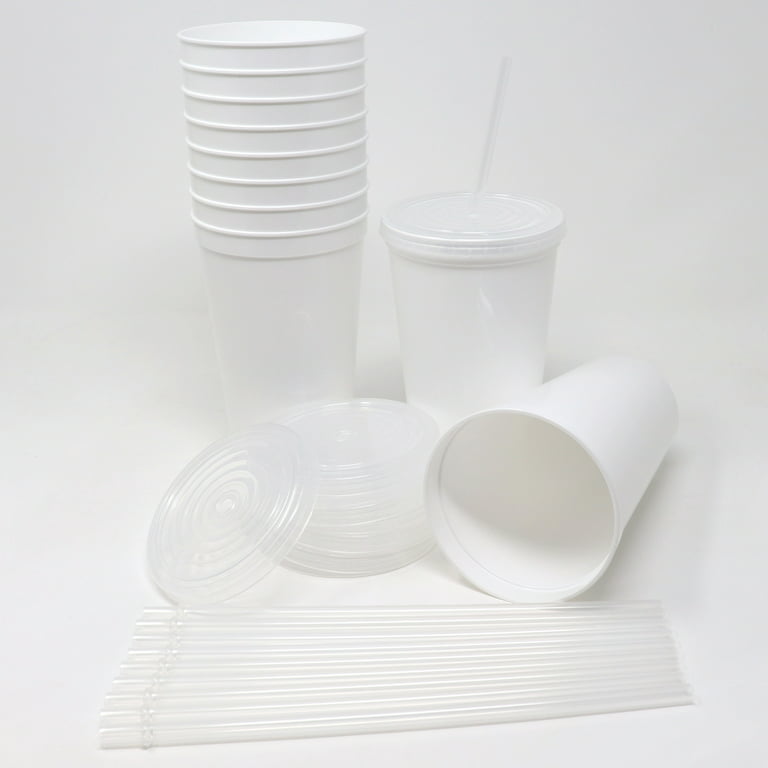 Rolling Sands 22 oz Reusable Plastic Cups with Lids, 10 Pack, USA Made  Clear Tumblers; Includes 10 R…See more Rolling Sands 22 oz Reusable Plastic