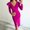 Hot Pink, variant on Gspmoly Women Dresses, Women'S Fashion V Neck Solid Color Long Sleeve Long Dress Slim Evening Dress Sundresses for Women Deals of The Day