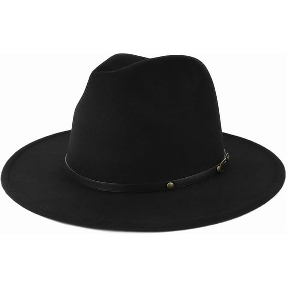 2XL/XL/L Felt Fedora Hats,M/S/XS Wide Brim Dress Hat,Plus Size Warm Panama Hat,Large Brim Jazz Hat for Women Men