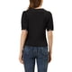 thumbnail image 3 of INSPIRAR CHIC Blusa de Algodón de Cuello Cuadrado con Botones para Mujeres de Manga Corta Negra S, 3 of 6