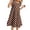 Brown, variant on Toddler Girls Dress Big Polka Dot Pattern Flutter Sleeve Crew Neck Tiered A-Line Dresses for Vacation Kids Casual Boho Sundress