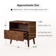 thumbnail image 3 of Wood End Table 2 Pieces with Drawer Open Shelf Charging Station Modern Table Living Room Walnut, 3 of 7
