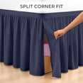 thumbnail image 4 of SGI bedding Dorm Bed Skirt Twin XL 36 Inch Drop Length - Navy Blue, Ruffled Pattern College Dorm Room Bed Skirts - Split Corner, Easy Care, Wrinkle Free 1800 Series Microfiber Bed Skirt, 4 of 9