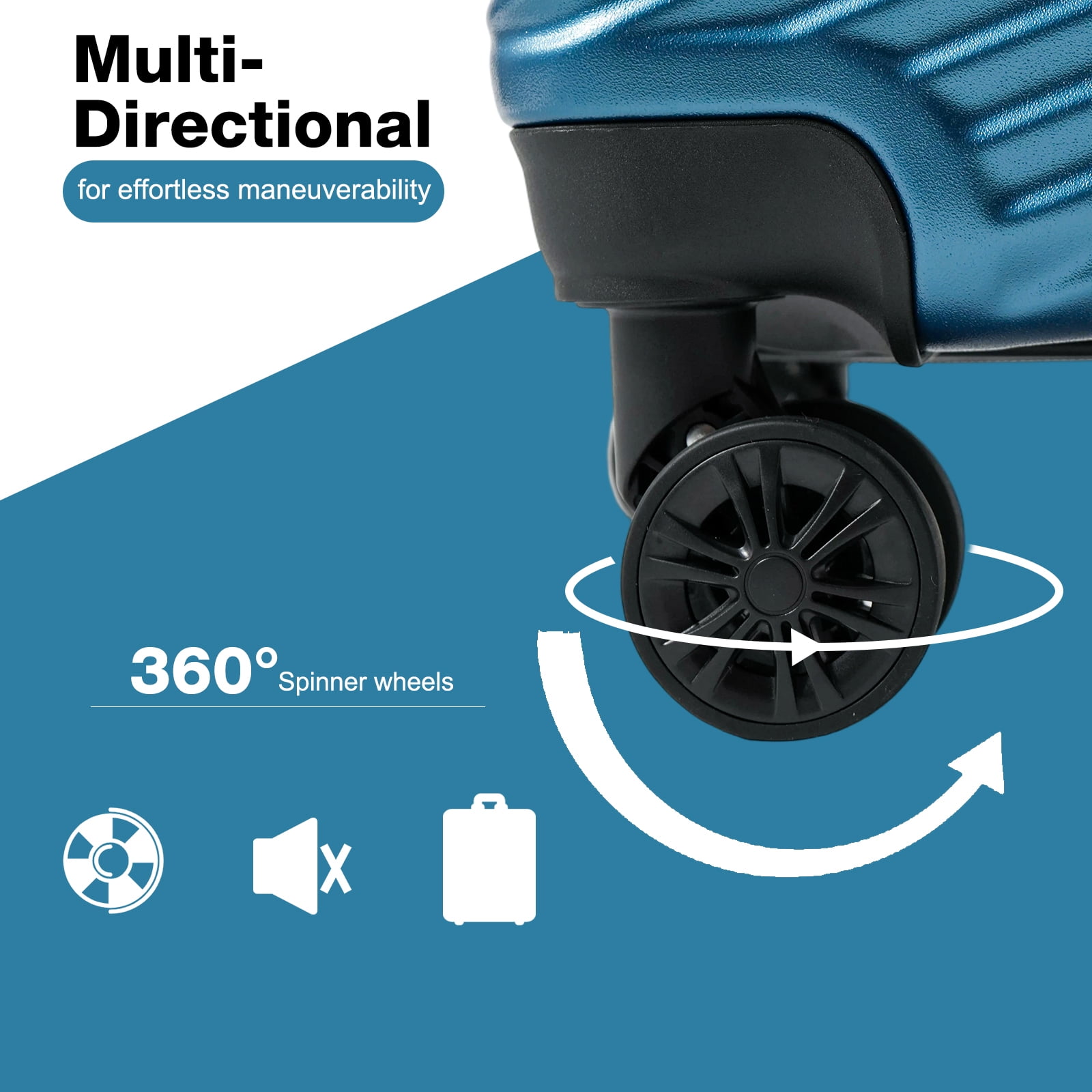 Tripcomp Luggage 3 Piece Set,Suitcase with Spinner Wheels Hardside Lightweight Luggage 20in24in28in.(Blue)