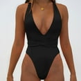 thumbnail image 2 of Mujeres verano moda sólido vendaje tanque superior una pieza Bikini traje de baño mujeres traje de baño Fridja  nalpqowj61832, 2 of 5