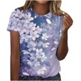 thumbnail image 2 of Fiudx Camisetas para Mujer Camiseta de Manga Corta con Cuello Redondo y Estampado Informal para Mujer, 2 of 4
