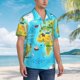 thumbnail image 3 of Balery World Map With Animals Landmarks Camisas hawaianas de manga corta para hombre, camisas playeras de corte holgado, camisas de vacaciones con botones,3X-Large, 3 of 7