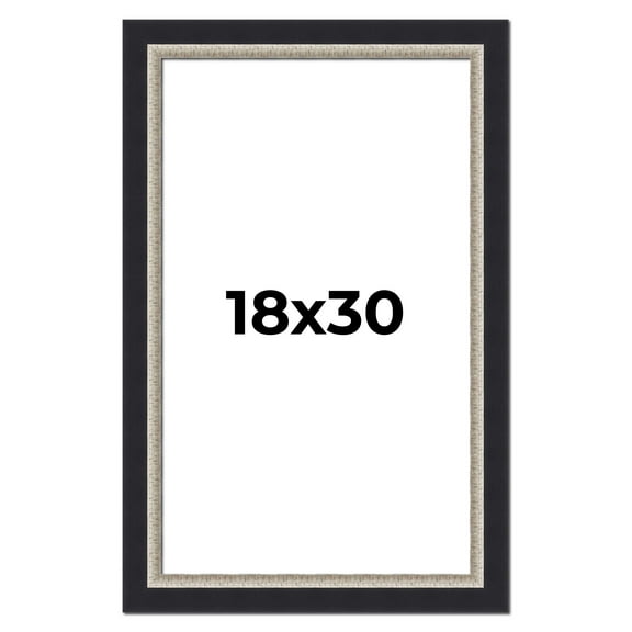 18x30 Frame Black Real Wood Picture Frame Width 2.25 Inches | Interior Frame Depth 0.5 Inches |