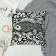 thumbnail image 2 of JEUXUS Pillow Case Carp Fuzzy Decor Ukiyoe Short Plush Pillowcase White, 2 of 5