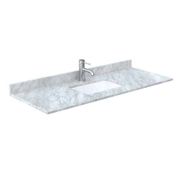 Wyndham Collection Wcvvca154stopuns-Nat 54" Marble Vanity Top - White