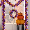 thumbnail image 7 of JeashCHAT Halloween Decorations, 78.74 Inch Halloween Tinsel Garland with Orange Pumpkin Black Spider Purple Bat, Shiny Metallic Twist Garland for Home Tree Indoor Outdoor Party Decorations, 7 of 7