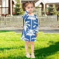 thumbnail image 7 of White Coconut Tree Patterns Tropical Long-sleeved Dress A-line One-Piece Dress for 2-8 Years Casual Party 7-8Y, 7 of 7