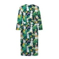 thumbnail image 4 of Yuyamidu Snowman Long Sleeve Bathrobe for Women Ladies Kimono Robe Christmas Sleepwear for Pregnancy Casual Long Spa Robe Size 2XL Soft Mid-Calf Length Nightgown, 4 of 7