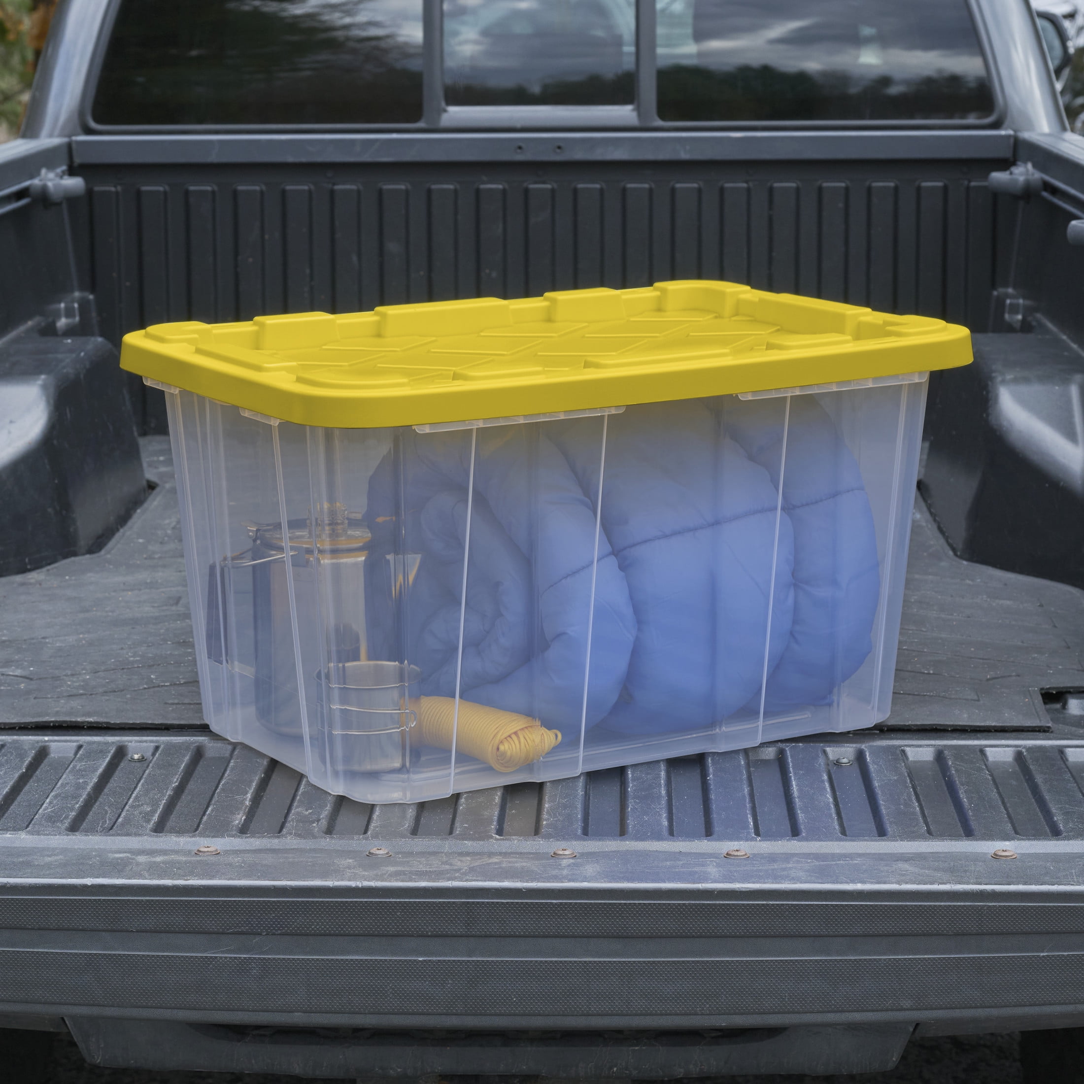 Sterilite Large Industrial Storage Tote, 27 Gallon Durable Clear
