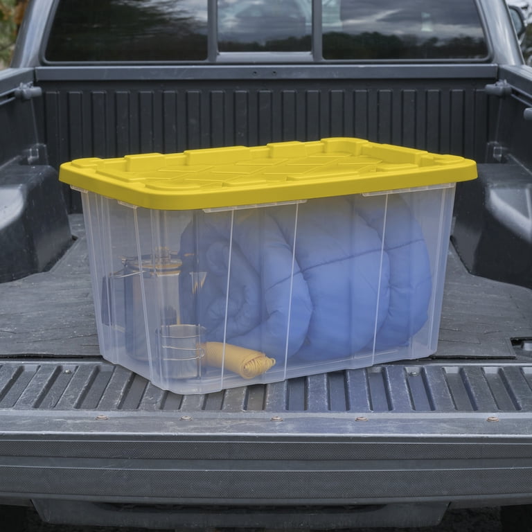 Sterilite Large Industrial Storage Tote, 27 Gallon Durable Clear