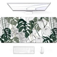 thumbnail image 1 of Auhoahsil Desk Mouse Pad, Large Gaming Mousepad, XXL Desk Pad, Extended Long Superior Micro-Weave Cloth Non-Slip Rubber Big Computer Mouse Mat for Gamer, Office & Home, 35" x 15", Abstract Monstera, 1 of 7