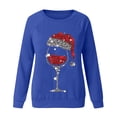 thumbnail image 4 of Zpanxa Womens Christmas Sweatshirt Red Wine Glass Santa Hat Graphic Sweater, 4 of 4