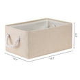 thumbnail image 4 of Unique Bargains Fabric Storage Cube Storage Bin Storage Basket Beige 14*10*7in, 4 of 7
