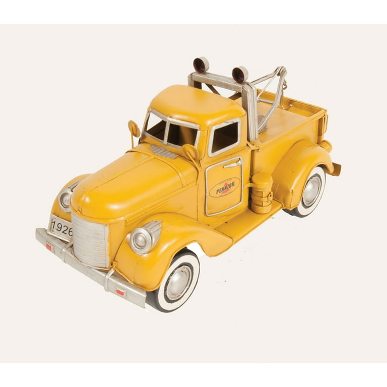 Old Modern Handicrafts 1926 Pennzoil Tow Truck Yellow Metal Handmade