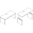 thumbnail image 4 of Lorell LLR69573 72 x 29 x 49 in. Essentials Sit to Stand Desk Shell, Cherry, 4 of 7
