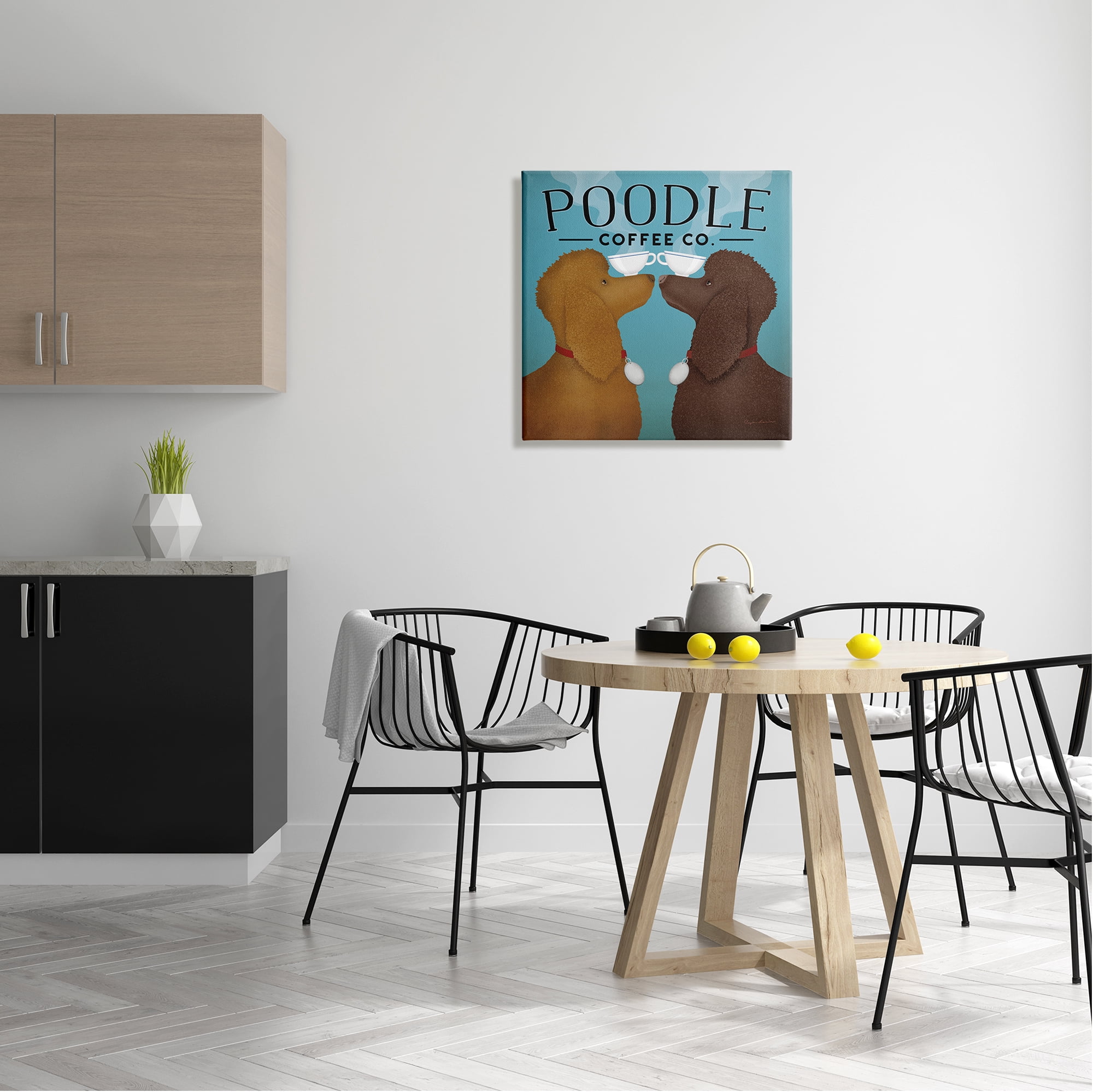 Stupell Industries Vintage Poodle Coffee Co Animals & Insects Painting Gallery Wrapped Canvas Print Wall Art, 24 x 24