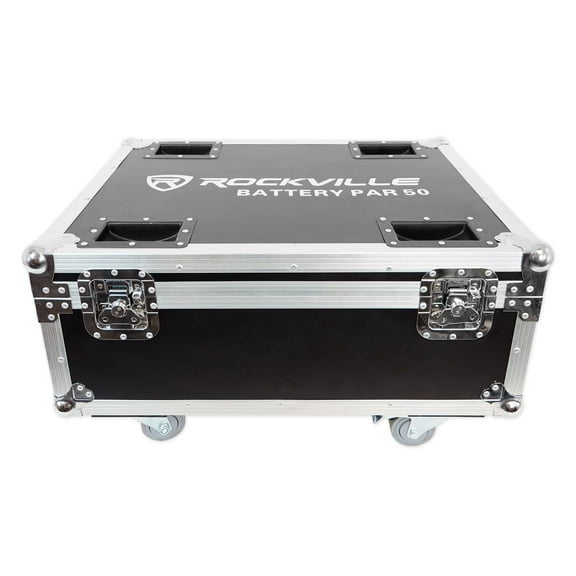 Rockville BATTERY PAR 50 CASE Charging Road Case For (10) BATTERY PAR 50 Lights