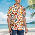 thumbnail image 3 of Sikiie Colorful Maple Leaves Print Men's Hawaiian Shirt, Summer Beach Button Pocket Short Sleeve T-Shirt,Medium, 3 of 7