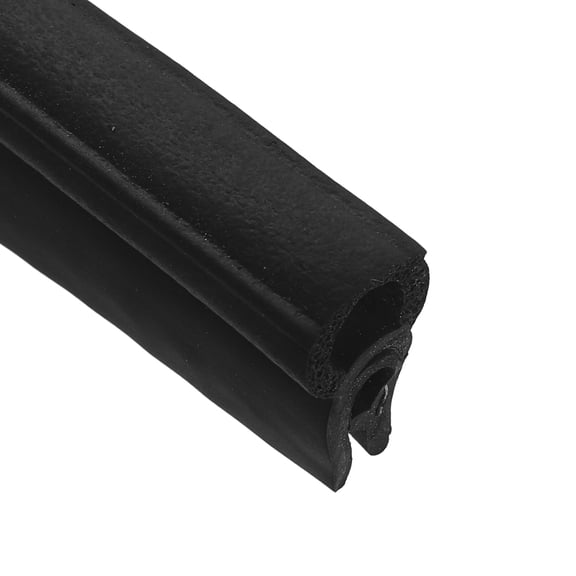 Door Weather Stripping 3.2FT, 8.5mm W x 16mm H EPDM Car Door Rubber Edge Trim Seal Strip Gasket with Top Bulb Fit 0.5mm to 2mm Edge for Electrical Cabinet Car Boat RV Truck, Black