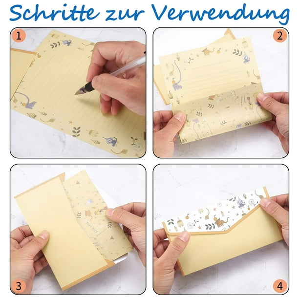Juego De Papel Y Sobres De Papelería Clásico, Letras Y Sobres
