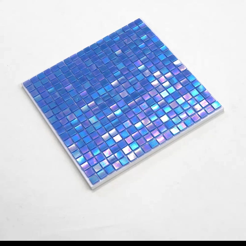 Skosh 11.6 in. x 11.6 in. Glossy Azure Blue Glass Mosaic Wall and Floor Tile (18.69 sq. ft./case) (20-pack)