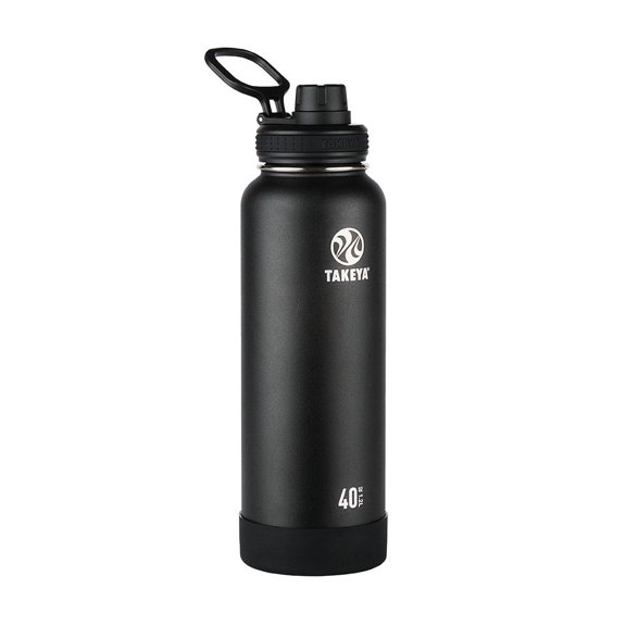 Takeya Actives Stainless Steel Water Bottle w/Spout lid, 40oz Onyx