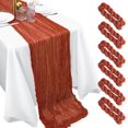 thumbnail image 4 of Mantel fijo de gasa de terracota Table Runner, 35 x 120 cm, paquete de 6, 4 of 8