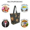 thumbnail image 7 of FORMRS Womens Canvas Tote Bag with Zipper Inner Pocket Shoulder Handbag, Sun Moon and Stars Pattern, 7 of 7