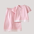 thumbnail image 4 of Amidoa Girls 2 Piece Outfits Summer Clothes Short Sleeve Cute Solid Color T-Shirt and Shorts Casual Kids Clothing Sets Pink Size 13, 4 of 4