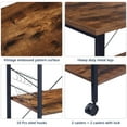 thumbnail image 7 of 3-Tier Microwave Stand  Kitchen Cart Table Island Bar Cart Bakers Rack Kitchen Shelf Rack Coffee Cart for Living Room-Brown, 7 of 7