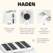 Haden Heritage 4 Slice Wide Slot Toaster & Coffee Maker, Ivory & Chrome
