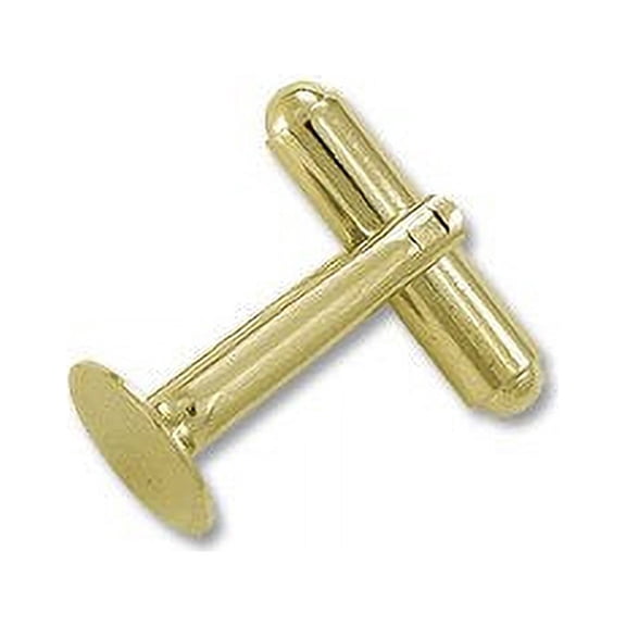 JewelrySupply Cufflink 10mm Pad Gold Color (2 Pairs)