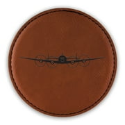C-121 Constellation Coaster Laser Engraved Leatherette - Round Coasters - Many Colors - Single / Coasters Sets - c121 military transport
