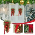 thumbnail image 2 of JIhuahe 21-Inch Artificial Christmas Tear Drop Swag with Bells, Red Berries and Bowknot, Door and Wall Decoration for Holiday Home, Perfect for Entryway and Dining,red, 2 of 6