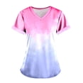 thumbnail image 3 of B91xZ Tops Hauts pour Femmes Col Carré Décontracté 2024 Printemps Été Ajusté T-Shirts, Rose L, 3 of 3