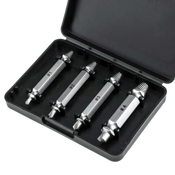 4pcs Set HSS Double Side Damaged Screw Extractor Woodworking HSS