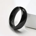 thumbnail image 4 of 6mm Black High Polished Band Tungsten Carbide Mens Wedding Simple Ring Size 7-12, 4 of 5