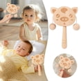 thumbnail image 1 of Wooden Rattle Drum Toy Hand Musical Instrument Stimulates Listening Coordination Skills For Kids Toddlers Early Learning Development, 1 of 3