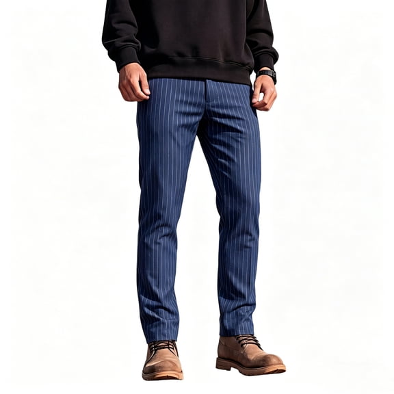 GINGTTO Men's Star Relaxed Fit Pants Casual, Blue (1-Pack)