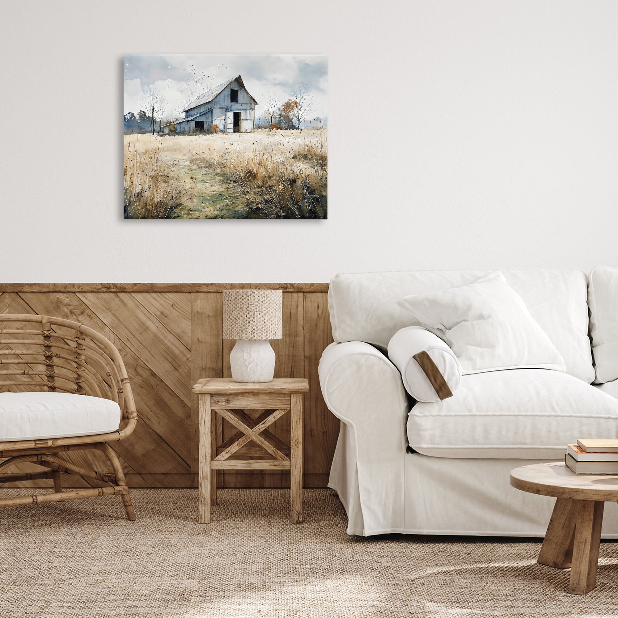 Stupell Industries Old Blue Barn in Farmland Canvas Wall Art, design by Franklyn Gregory