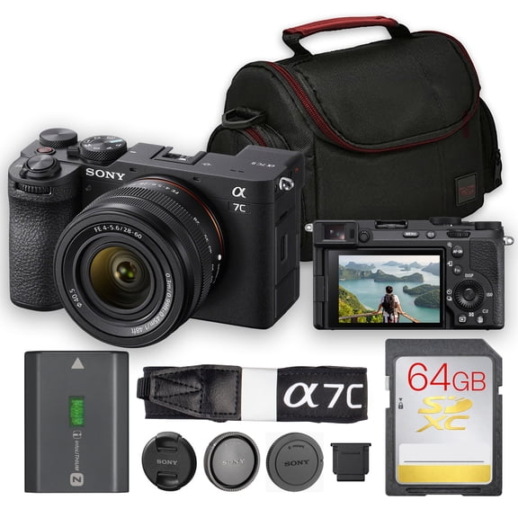 Sony a7C II Mirrorless Camera 28-60mm Lens Bundle (Black) | 33MP Full-Frame | AI Autofocus