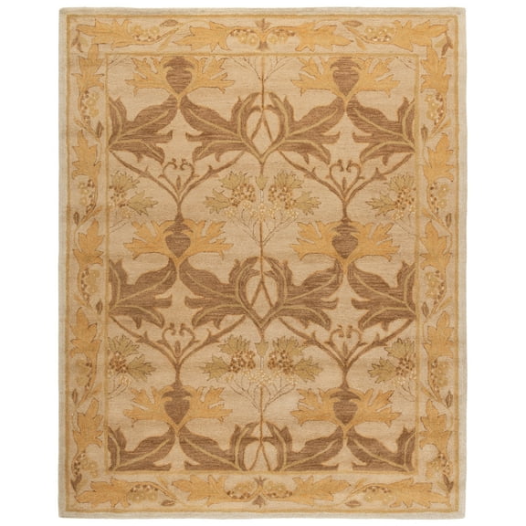 SAFAVIEH Antiquity Rachelle Floral Wool Area Rug, Beige/Gold, 7'6" x 9'6"